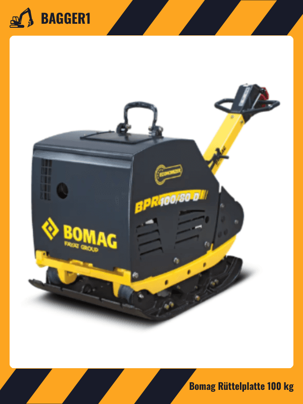 Schwarzgelbe Rüttelplatte.