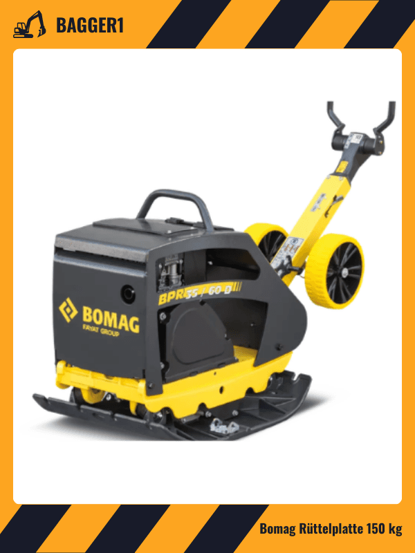 Schwarzgelbe Rüttelplatte.