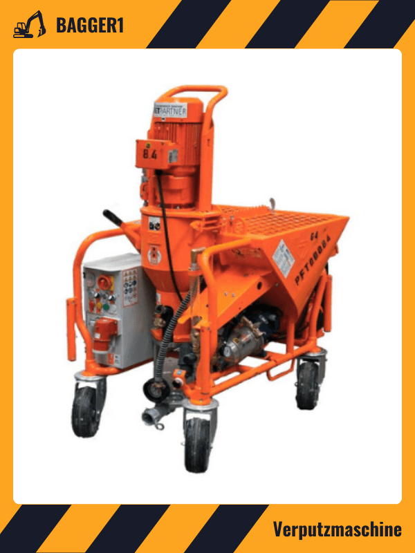 Orangene Verputzmaschine.